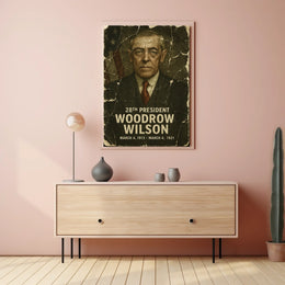 Woodrow Wilson 28th President of the United States Damaged Photograph Poster