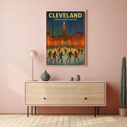 Cleveland Lakefront Glow Poster