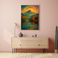Vermont Landscape Autumn Foliage Mountain Poster