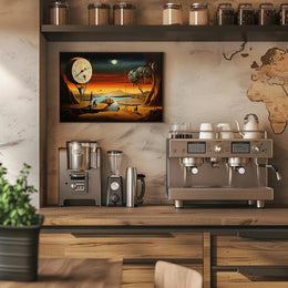 Surreal Desert Timepiece: Abstract or Artistic Poster