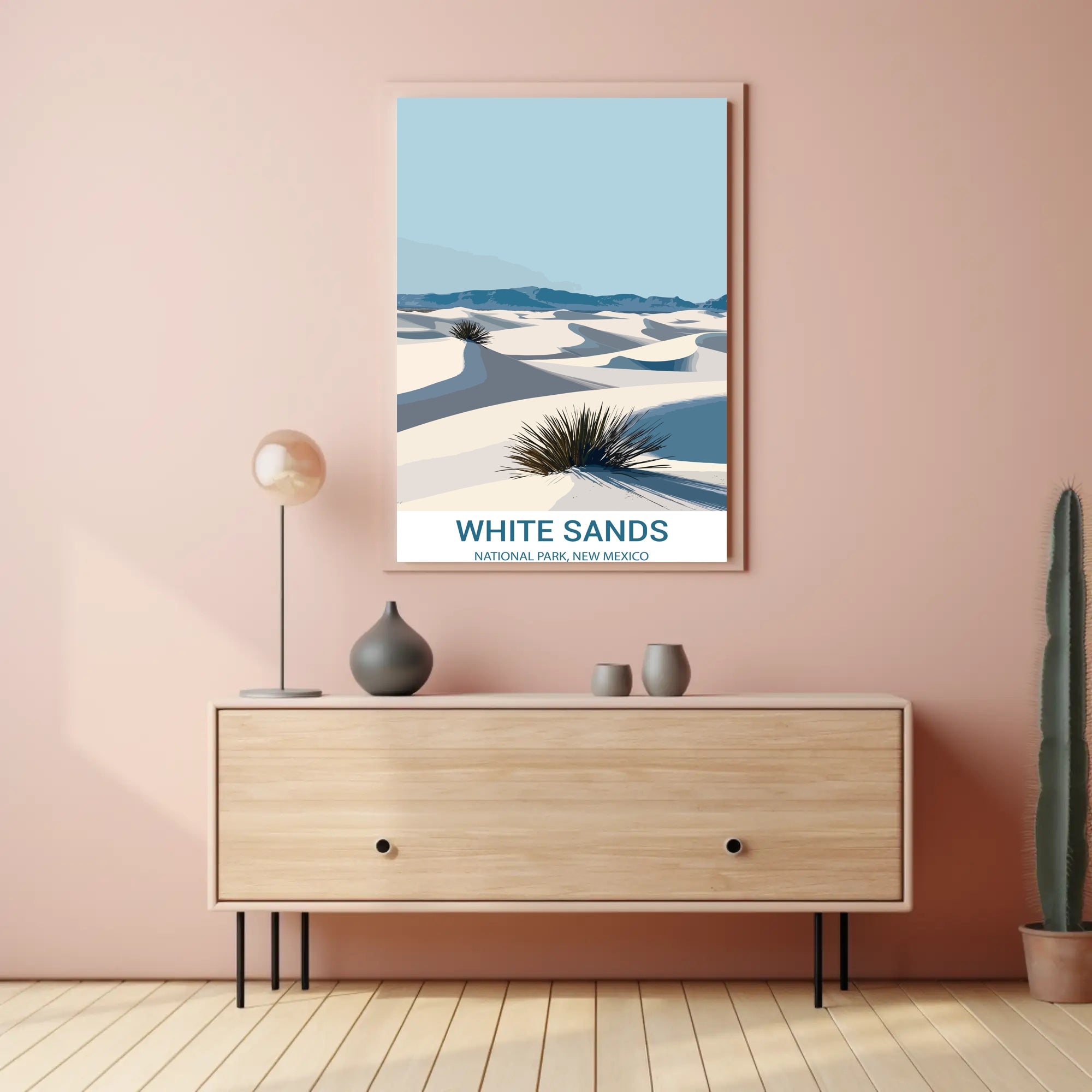 White Sands National Park Illustration Poster