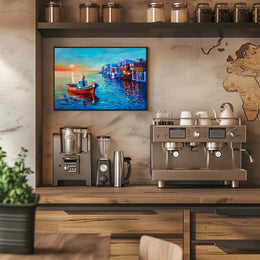 Serene Sunset Harbor Poster