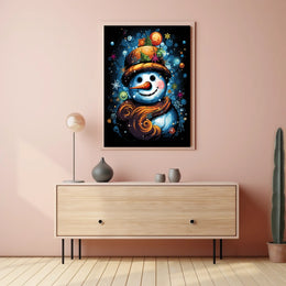 Colorful Snowman Art Print: Abstract, Artistic, or Pop Culture Poster