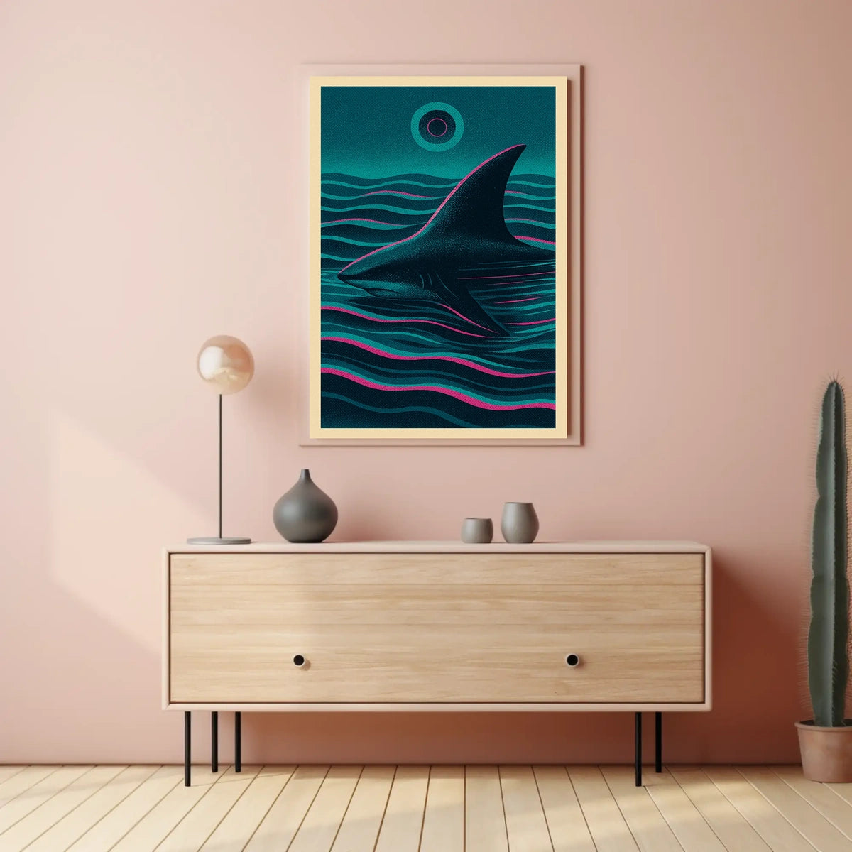 Shark In The Waves Poster