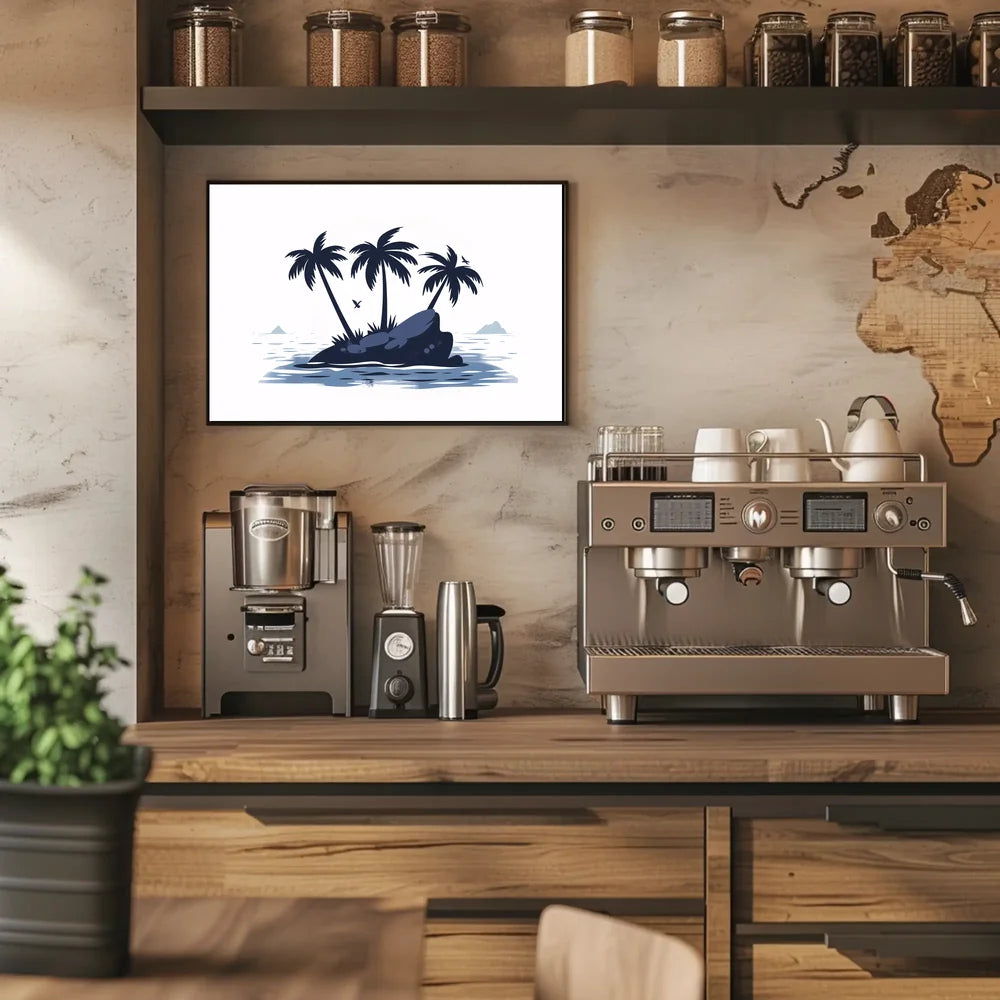 Tropical Island Escape Modern Art Poster