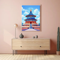 Temple of Heaven Vibrant Illustration Art Poster