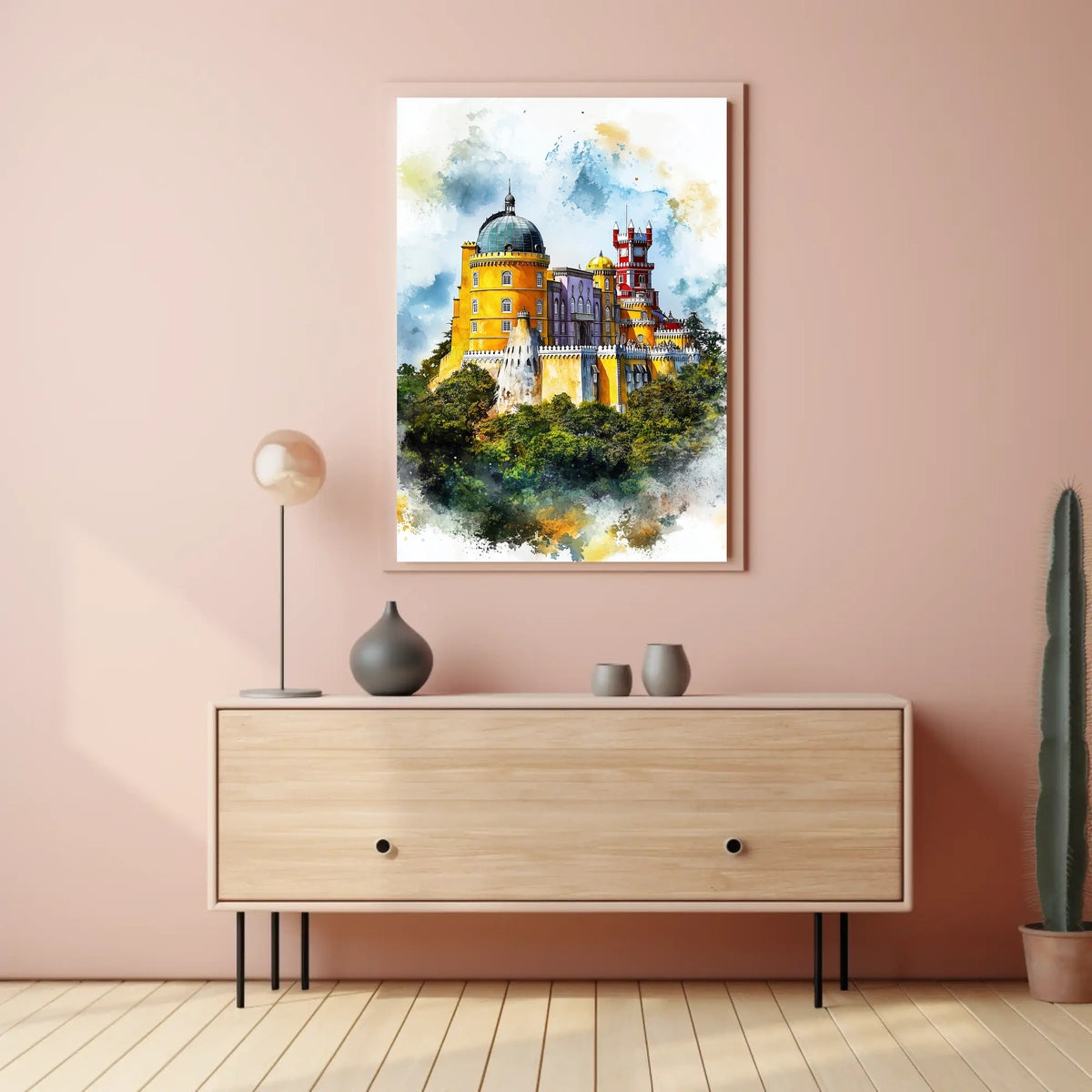 Portugal Sintra Pena Palace Bright Colorful View Poster