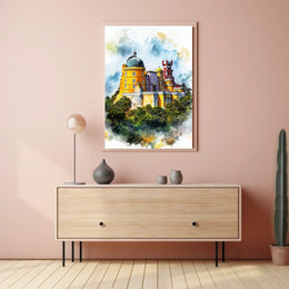 Portugal Sintra Pena Palace Bright Colorful View Poster