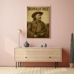 Legendary Western Hero Captivates in American Historical Poster