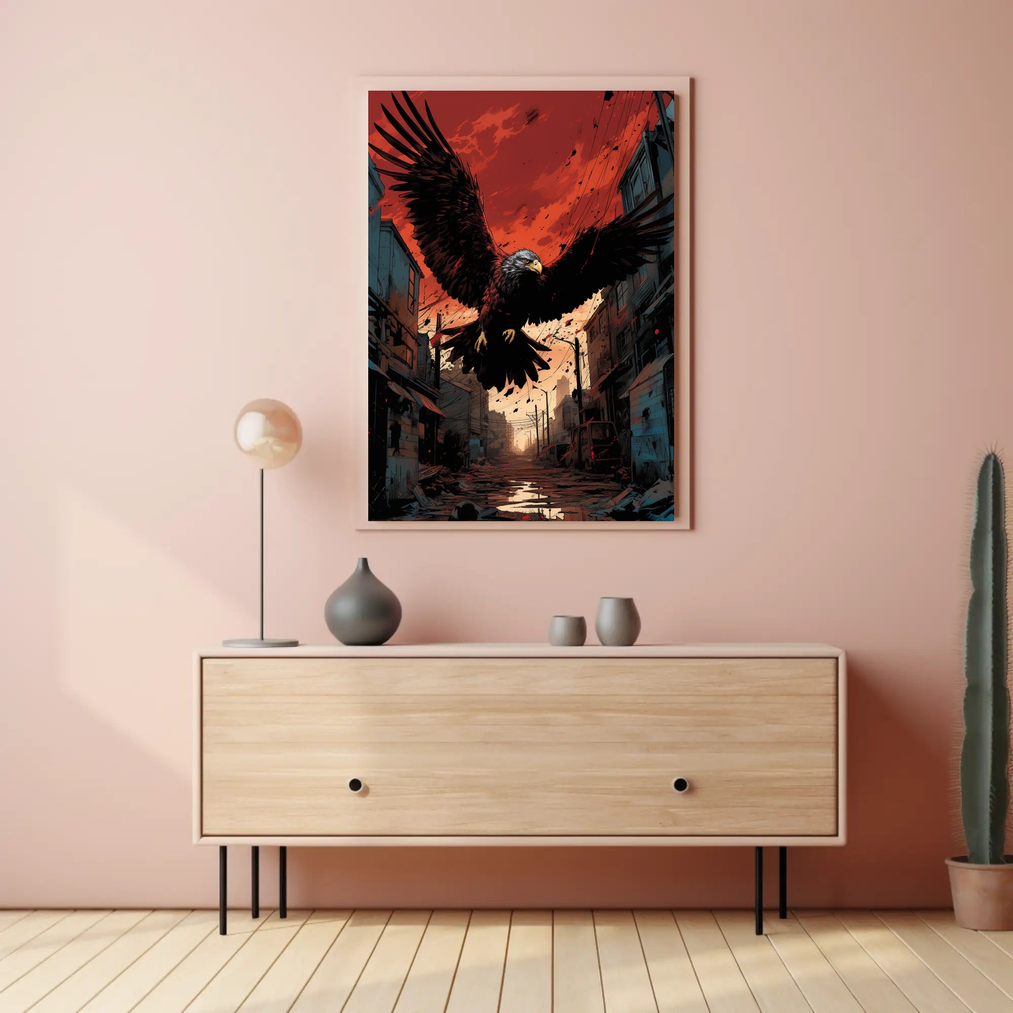 Majestic Eagle In Urban Ruins Poster PosterGoat