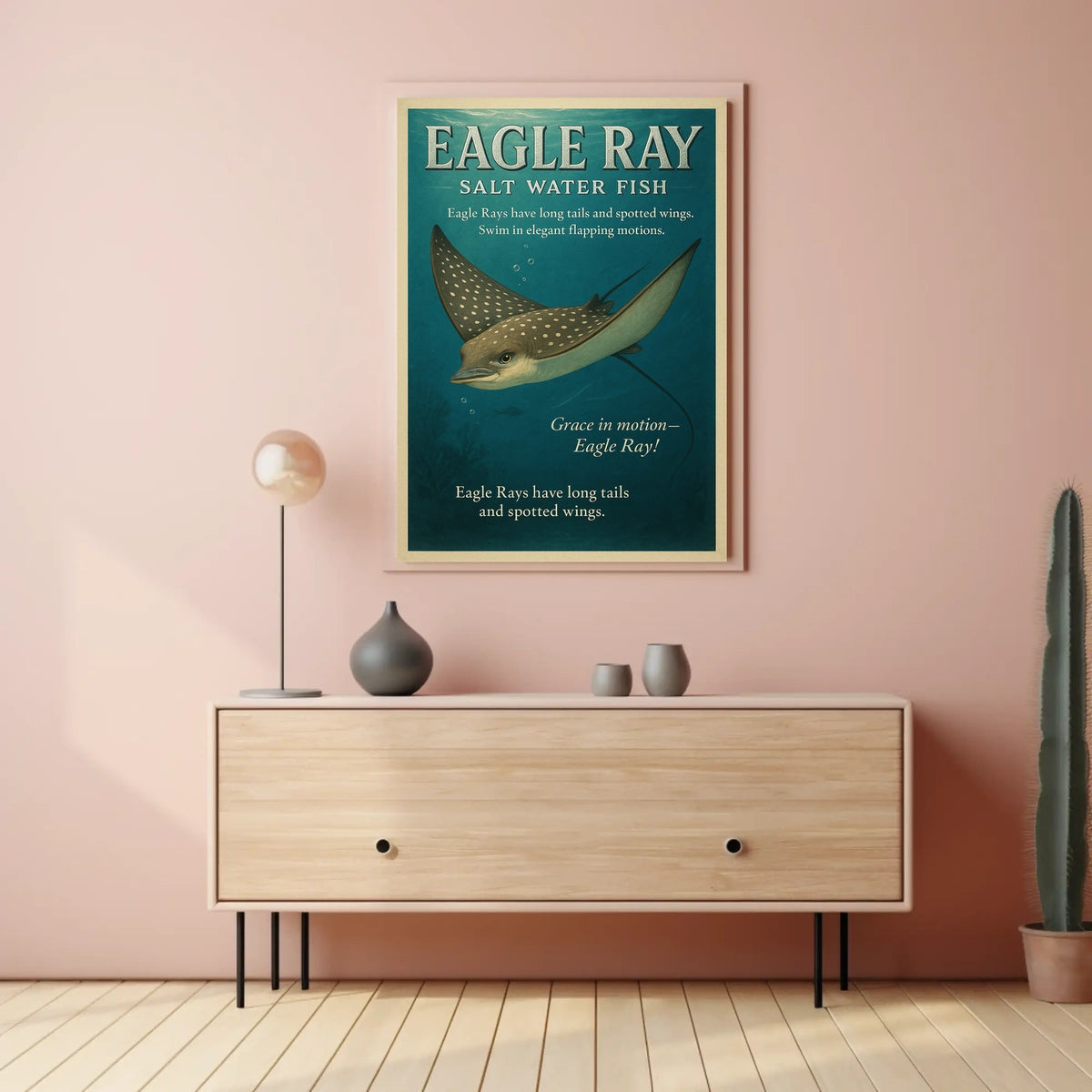 Grace in Motion Eagle Ray Poster