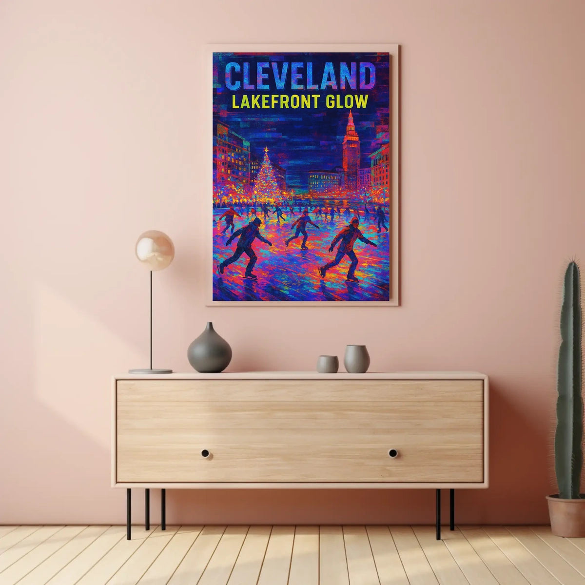 Cleveland Lakefront Glow Poster