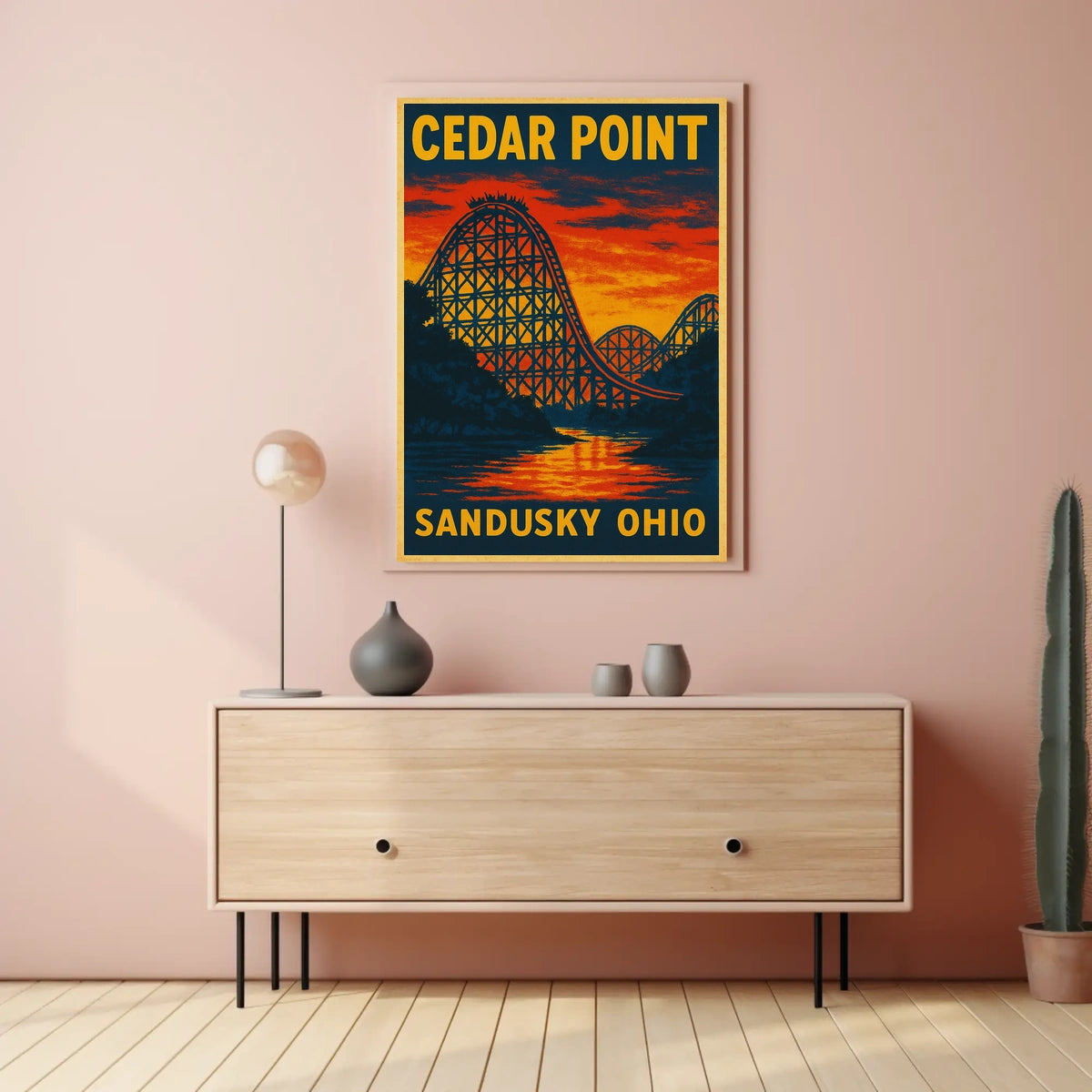 Cedar Point Adventure: Vintage Travel Poster