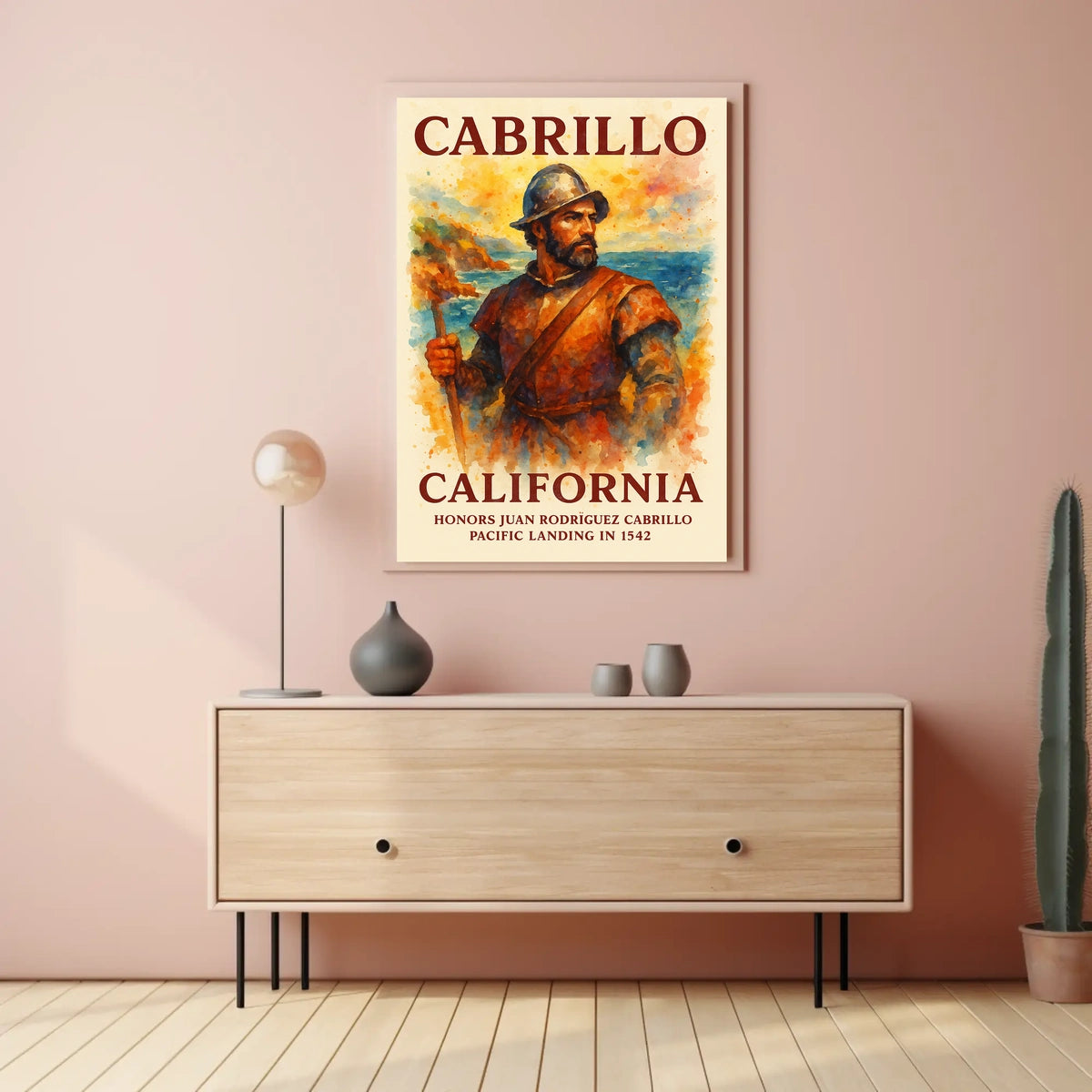 Juan Rodríguez Cabrillo Historical Landing Art Poster