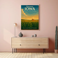 Iowa's Scenic Beauty Landscape Vintage Midwest Poster