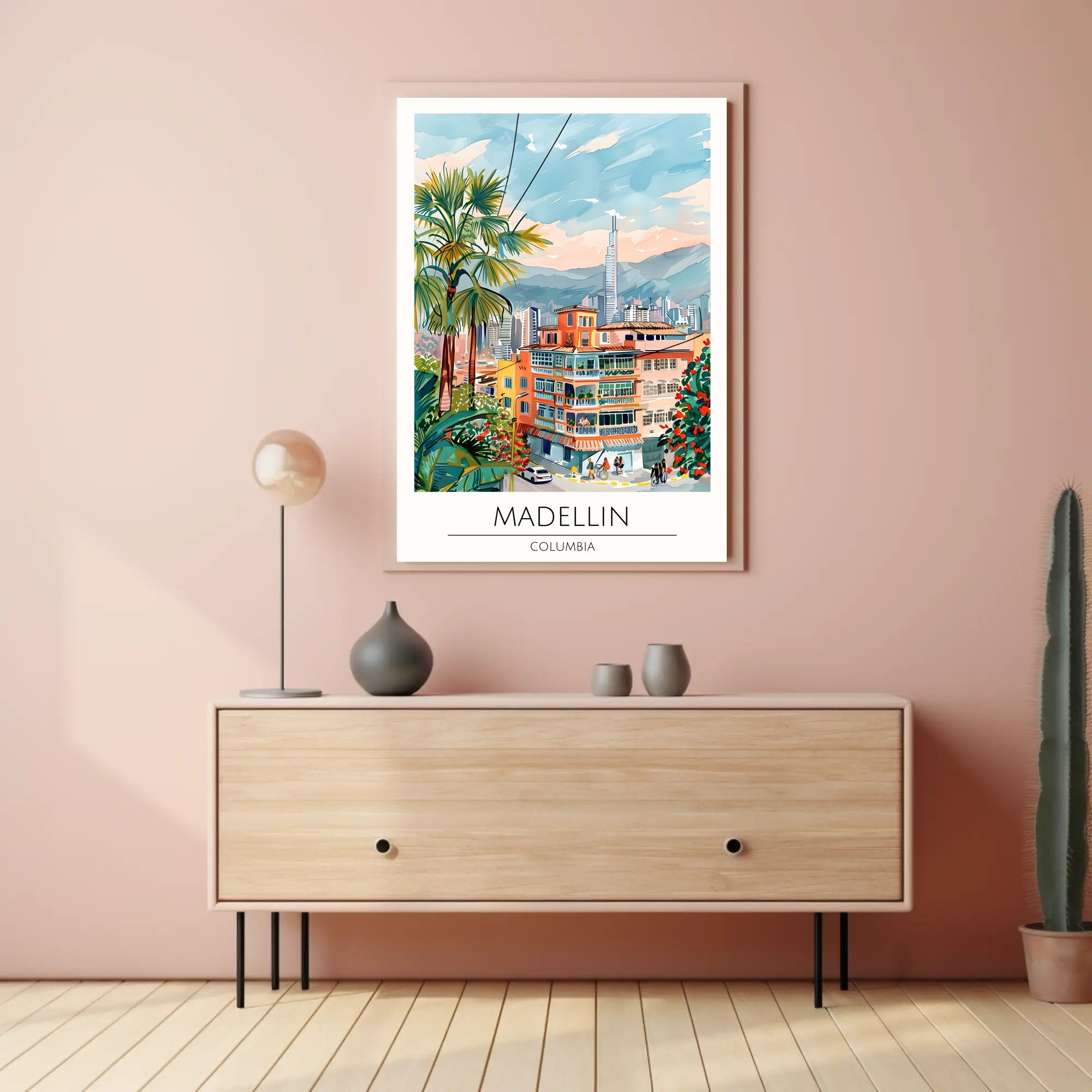 Medellin Cityscape Poster PosterGoat