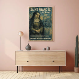 Saint Frances of Rome Vintage Historical or Presidential Poster