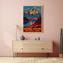 Grand Teton Adventure Vintage Poster