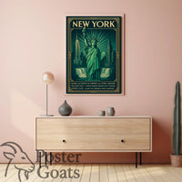 New York Landmarks Vintage Art Deco Travel Poster