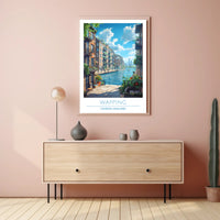 Wapping Canal with Modern Skyline Urban or Cityscape Poster