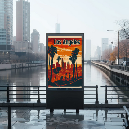 Los Angeles Sunset Vintage Poster