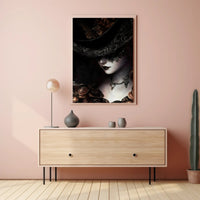 Mysterious Woman in Baroque Elegance Artistic Poster PosterGoat