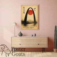 Gateway Arch Japanese Aesthetic Artistic Poster