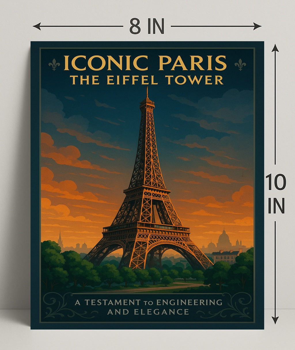 Iconic Paris Eiffel Tower Wall Art Print PosterGoat