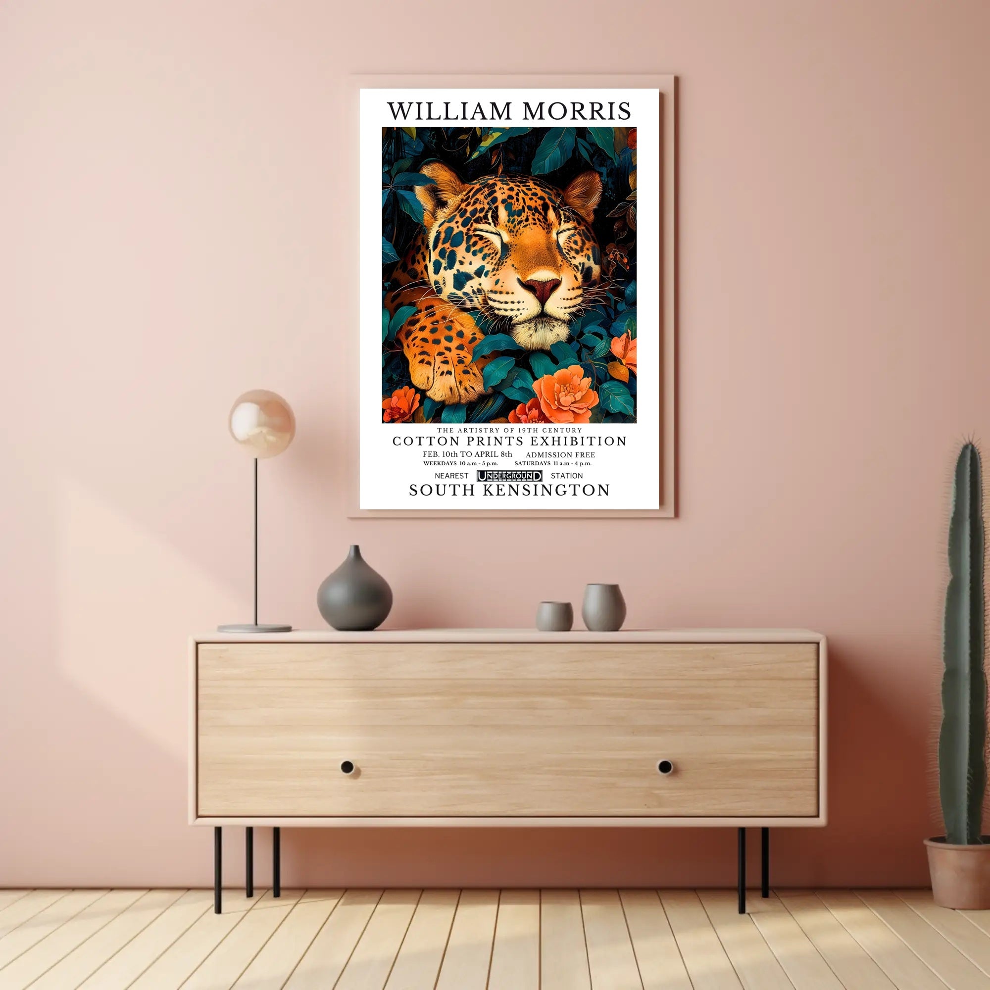 William Morris Exhibition Poster: Artistic Vintage Botanical Art Poster