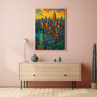 New York City Skyline Poster Vibrant Modern Wall Art