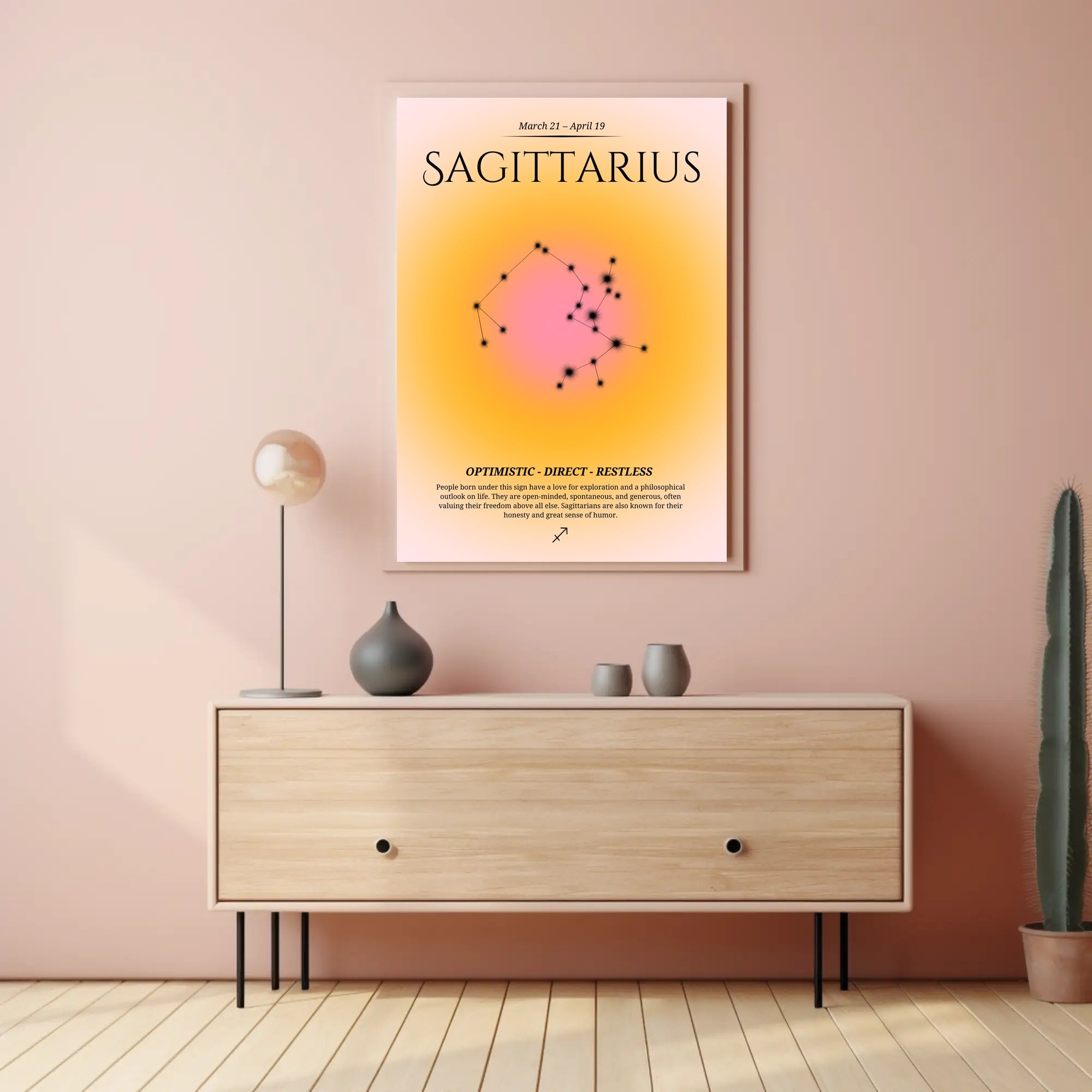 Sagittarius Zodiac Constellation Minimalist Art Print PosterGoat