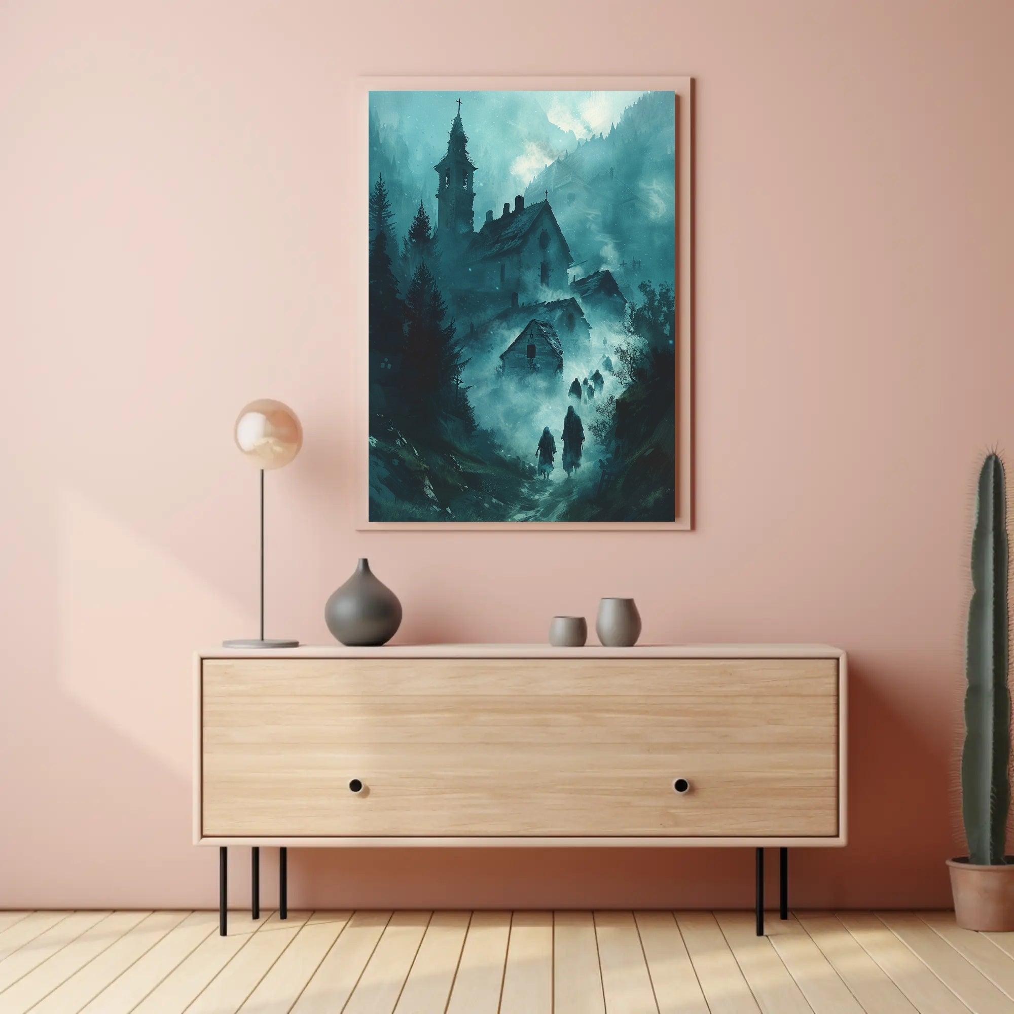 Haunting Misty Landscape Gothic Fantasy Art Poster PosterGoat