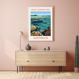 Great Barrier Reef: Vibrant Marine Life and Coral Formations Poster