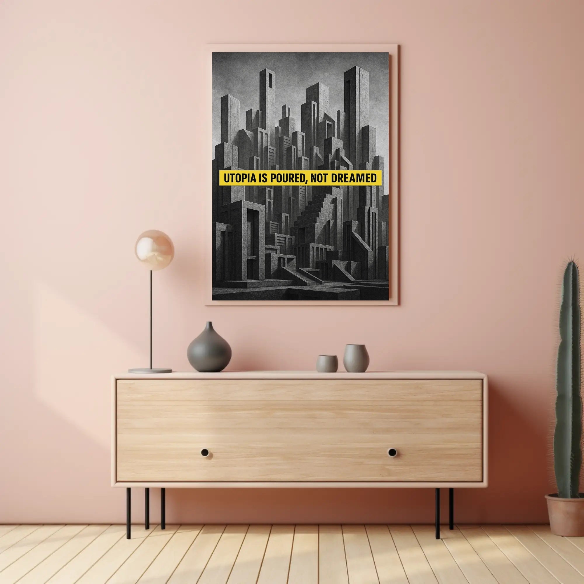 Dystopian Angular Cityscape Futuristic Sci-Fi Poster