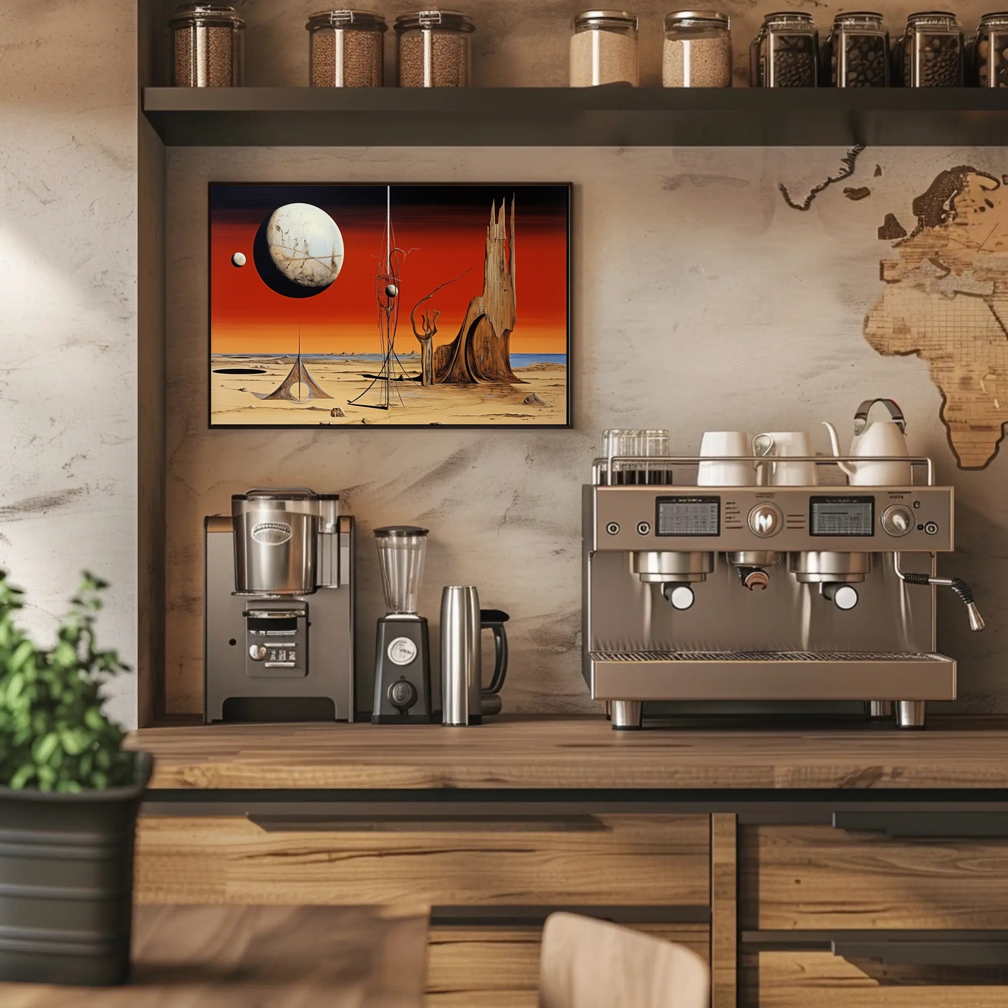 Surreal Extraterrestrial Landscape Poster with Futuristic Sci-Fi Vibe