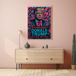 Commanding Colors Donald Trump in Pop Art Poster