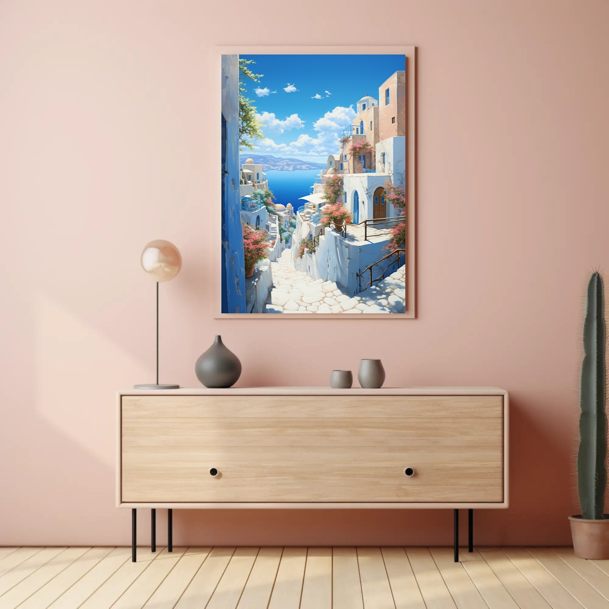 Serene Mediterranean Pathway Poster