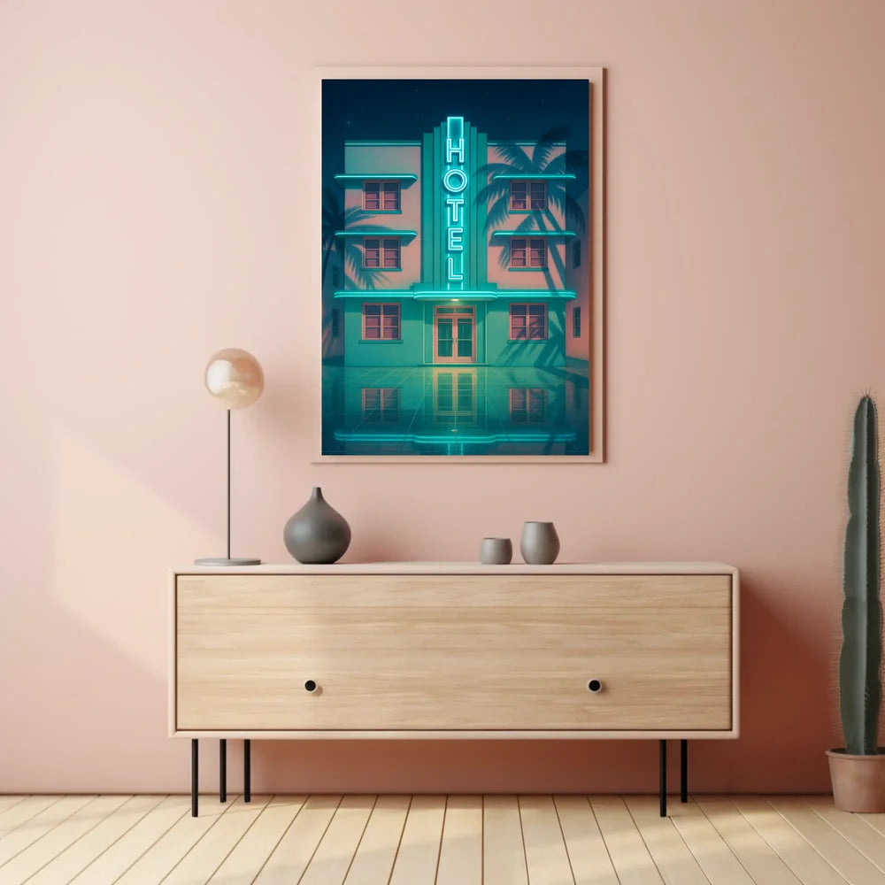 Vintage Cityscape Mid-20th Century Art Poster