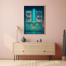 Vintage Cityscape Mid-20th Century Art Poster