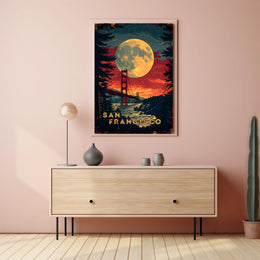 Moonlit San Francisco Poster
