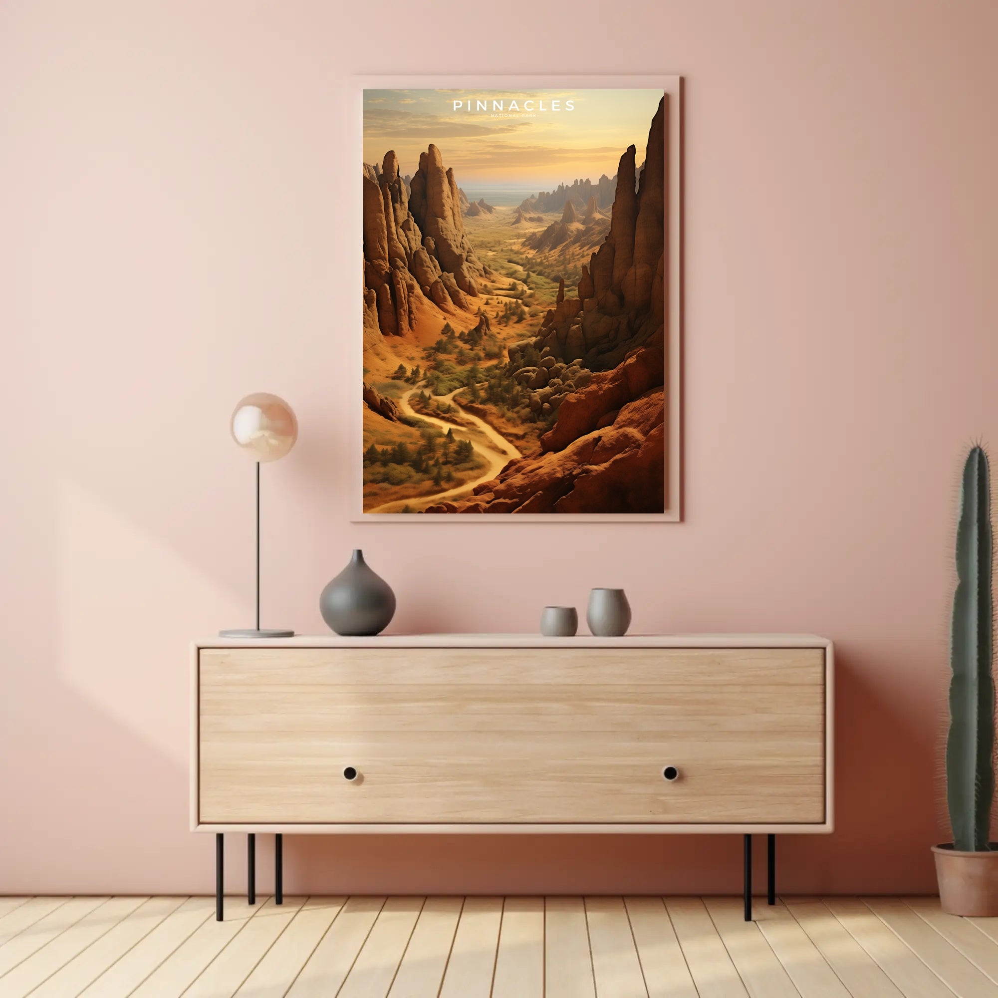 Pinnacles National Park Travel Poster Vintage Print