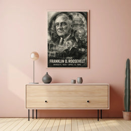 Franklin D. Roosevelt 32nd President of the United States Double Exposure Poster