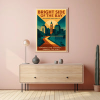 Oakland Cityscape Modern Vintage Travel Poster Art