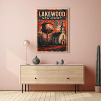 Vintage Lakewood Design Nostalgic Americana Travel Poster