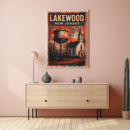 Vintage Lakewood Design Nostalgic Americana Travel Poster