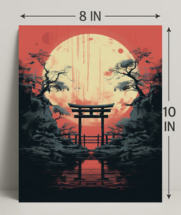 Moonlit Torii Gate Poster PosterGoat