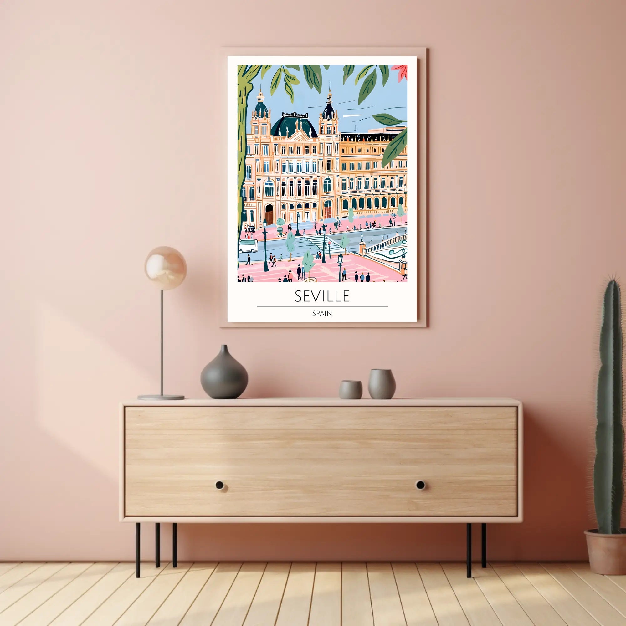 Seville Architectural Illustration Poster PosterGoat
