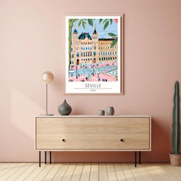 Seville Architectural Illustration Poster PosterGoat