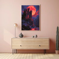 Blood Moon Castle Art Print Poster for Home Decor PosterGoat