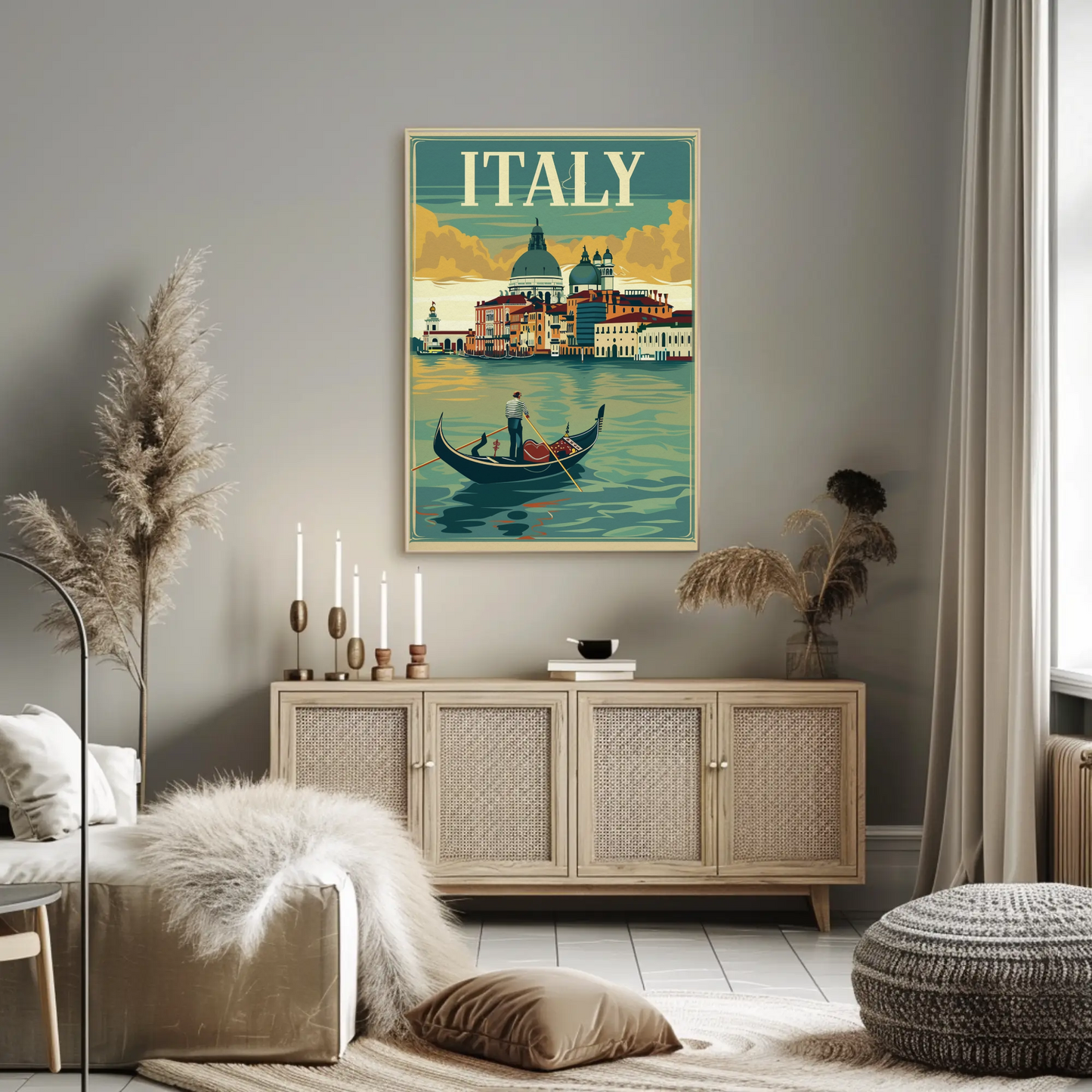 Italy Gondola Venice Grand Canal Travel Poster
